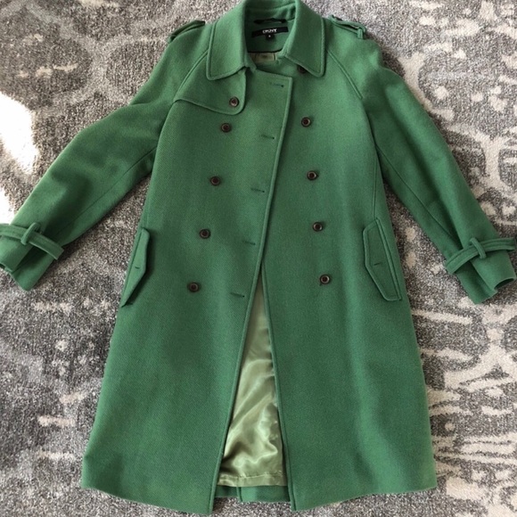 DKNYC Jackets & Blazers - DKNY Forest Green Wool Trench Coat.